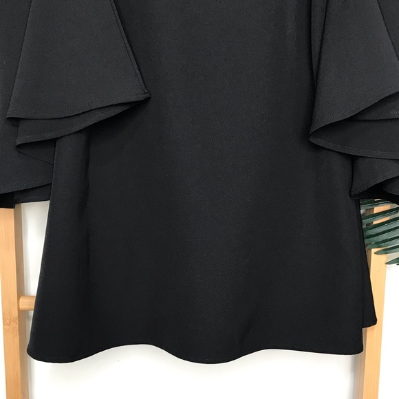 SOLD Seed Heritage Black Off Shoulder Frill Dress 10 - Picture 5 of 13